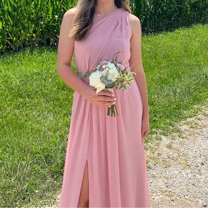 One shoulder bridesmaid dress from David’s Bridal in color Ballet size 8